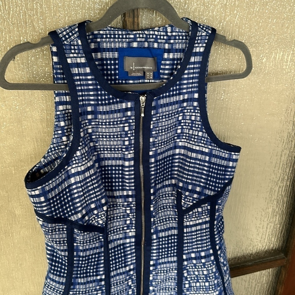 HTF Anthropologie By Anthropologie Sleeveless Sculpted Mini Dress size 6 NWOT - Picture 7 of 10